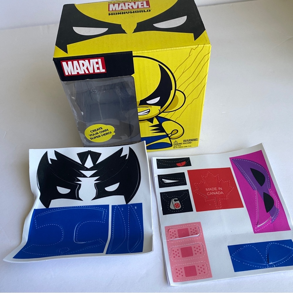 Munnyworld Marvel Munny REPLACEMENT BOX AND DECALS *ONLY* Iron Man Stickers